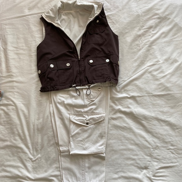 Ralph Lauren Capri Pants Size 12 + Women's Reversible Large Matching Vest - Picture 1 of 4
